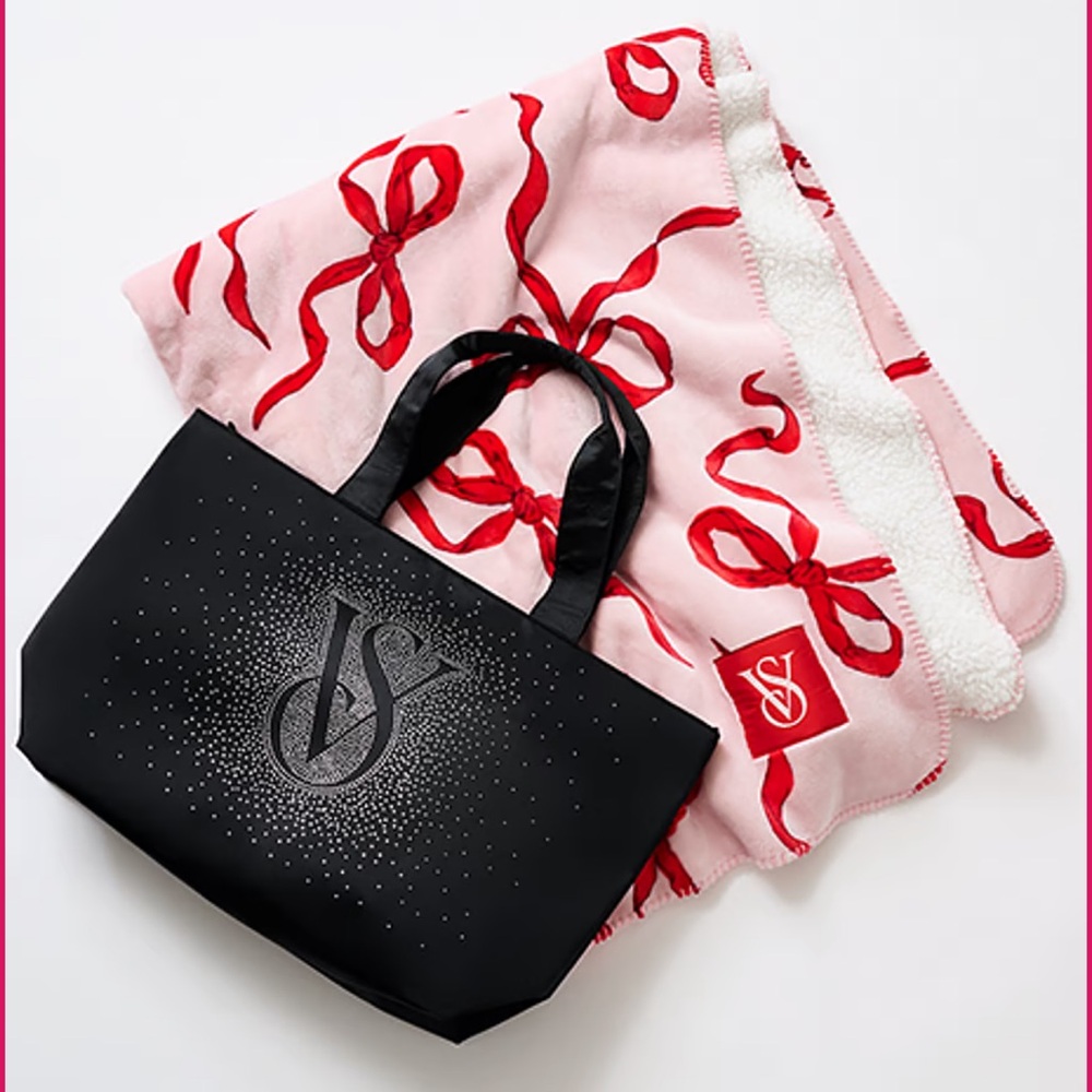 Victoria’s Secret Blanket and Tote, Victoria’s Secret Holiday Tote and Blanket